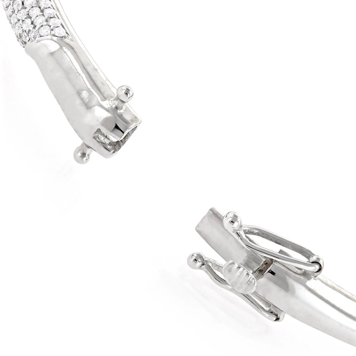 Designer Luxurman 14K White Gold Pave Diamond Bangle Bracelet For Women 1.25ct 8 Designer Luxurman 14K White Gold Pave Diamond Bangle Bracelet For Women 1.25ct - Image 6