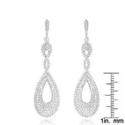 Designer Luxurman Diamond Drop Swirl Earrings For Women 3.5ct 14K White Gold 13 Designer Luxurman Diamond Drop Swirl Earrings For Women 3.5ct 14K White Gold -Its Hot Jewelry Shop designer luxurman diamond drop swirl earrings for women 35ct in 14k gold rulerwh