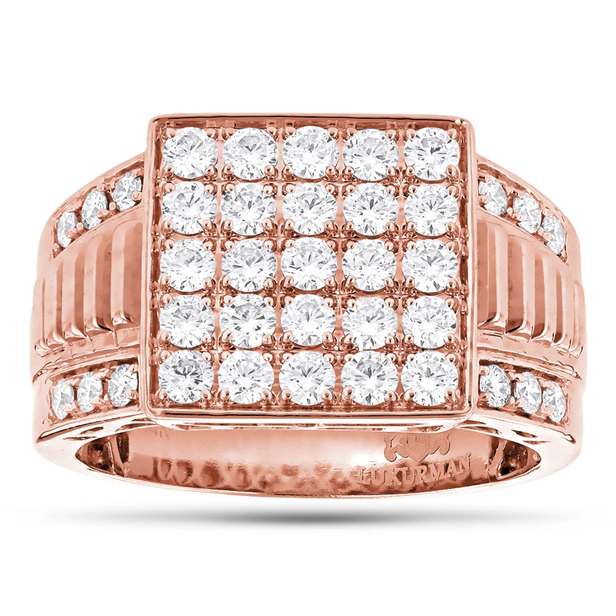 Designer 14K White Gold Men's Diamond Ring 1.8ct 5 Designer 14K White Gold Men's Diamond Ring 1.8ct - Image 3