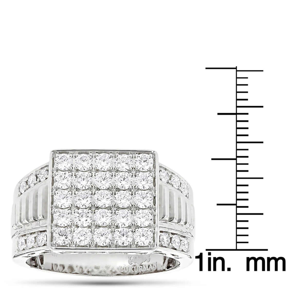Designer 14K White Gold Men's Diamond Ring 1.8ct 8 Designer 14K White Gold Men's Diamond Ring 1.8ct - Image 6