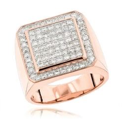 Designer Men's Diamond 14K White Gold Pinky Ring By Luxurman 1.63ct Gold -Its Hot Jewelry Shop designer pinky rings mens diamond gold ring by luxurman 163ct 14k gold ro