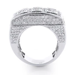 Designer 14K White Gold Tic Tac Toe Diamond Ring 9.36ct 10 Designer 14K White Gold Tic Tac Toe Diamond Ring 9.36ct -Its Hot Jewelry Shop designer rings 14k gold tic tac toe diamond ring 936ct p 6138back