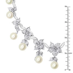 Designer South Sea Pearl And Diamond Necklace Flower Design 18K White Gold 9 Designer South Sea Pearl And Diamond Necklace Flower Design 18K White Gold -Its Hot Jewelry Shop designer south sea pearl and diamond necklace flower design 18k gold rulerwh