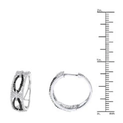 Designer White Black Diamond Hoop Earrings 0.9 Ct 14K White Gold 7 Designer White Black Diamond Hoop Earrings 0.9 Ct 14K White Gold -Its Hot Jewelry Shop designer white black diamond hoop earrings 095ct 14k p 48283 rulerwh