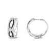 Designer White Black Diamond Hoop Earrings 0.9 Ct 14K White Gold