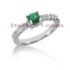 Thin Diamond And Emerald Engagement Ring 14K White Gold 0.20ctd 0.50cte -Its Hot Jewelry Shop diamond and emerald engagement ring 14k 020ctd 050cte p 29319