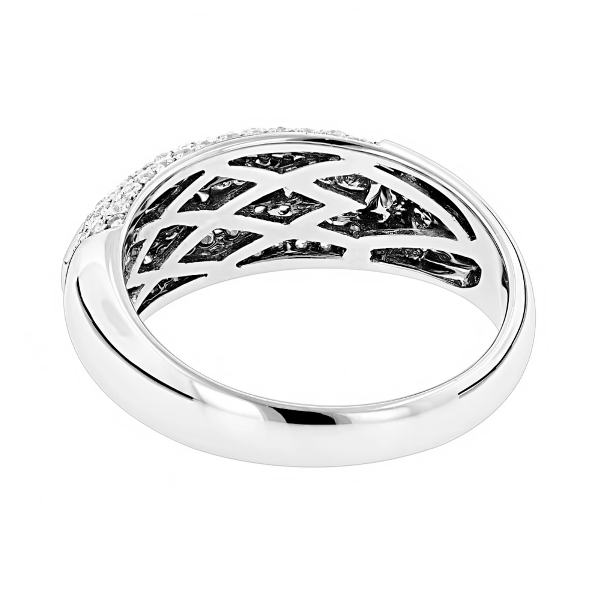 Unique Diamond Bands 18K White Gold Women's Diamond Ring 0.60ct 4 Unique Diamond Bands 18K White Gold Women's Diamond Ring 0.60ct - Image 2
