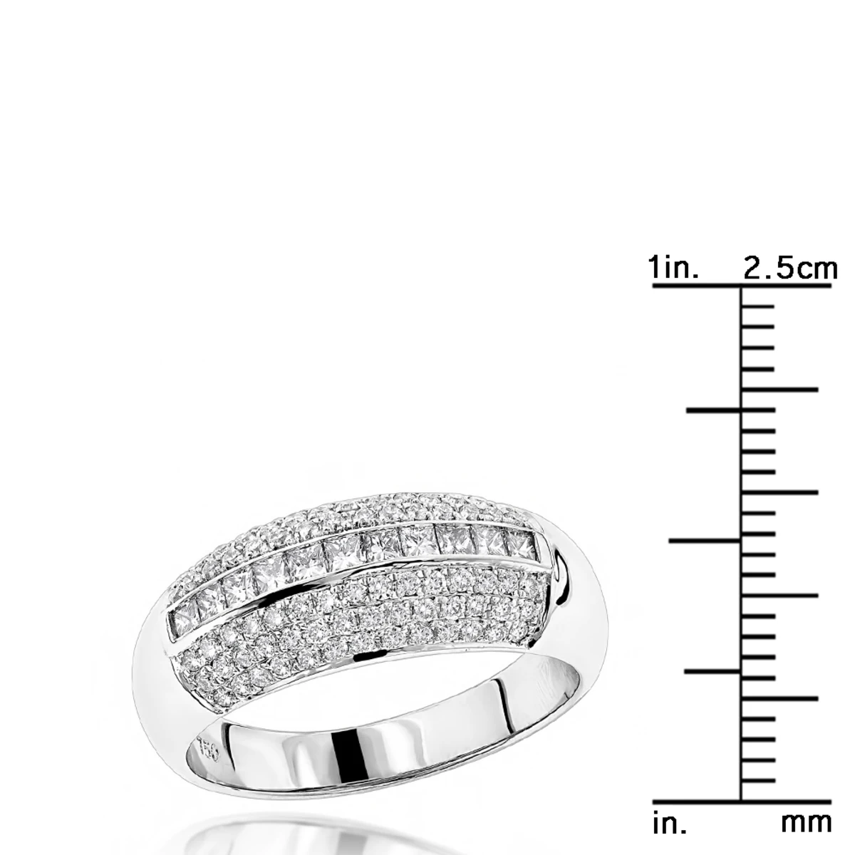 Unique Diamond Bands 18K White Gold Women's Diamond Ring 0.60ct 5 Unique Diamond Bands 18K White Gold Women's Diamond Ring 0.60ct - Image 3