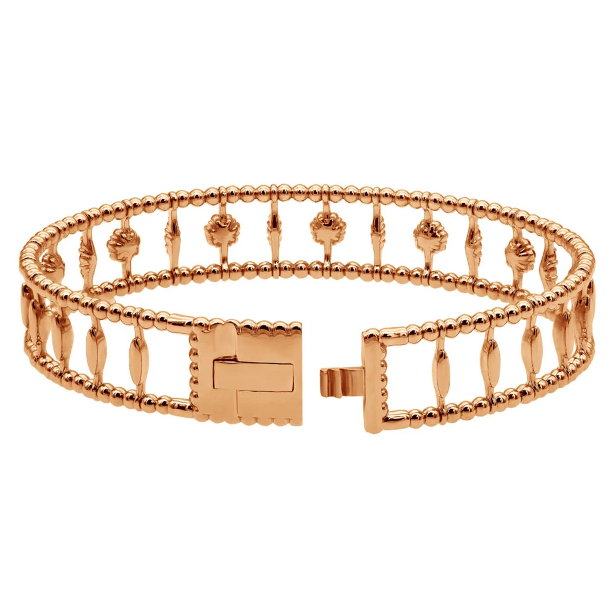 Diamond Bangle Bracelet For Women 14K Yellow Gold Flower Design 1.2Ct 8 Diamond Bangle Bracelet For Women 14K Yellow Gold Flower Design 1.2Ct - Image 6