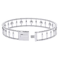 Diamond Bangle Bracelet For Women 14K Yellow Gold Flower Design 1.2Ct 13 Diamond Bangle Bracelet For Women 14K Yellow Gold Flower Design 1.2Ct -Its Hot Jewelry Shop diamond bangle bracelet for women in 14k gold flower design 12ct 018337 back white