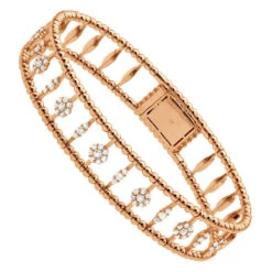 Diamond Bangle Bracelet For Women 14K Yellow Gold Flower Design 1.2Ct 12 Diamond Bangle Bracelet For Women 14K Yellow Gold Flower Design 1.2Ct -Its Hot Jewelry Shop diamond bangle bracelet for women in 14k gold flower design 12ct 018337 rose