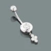 Diamond 14K White Gold Flower Belly Button Ring 0.72ct -Its Hot Jewelry Shop diamond body jewelry flower belly button ring 072ct 14k gold p 47759