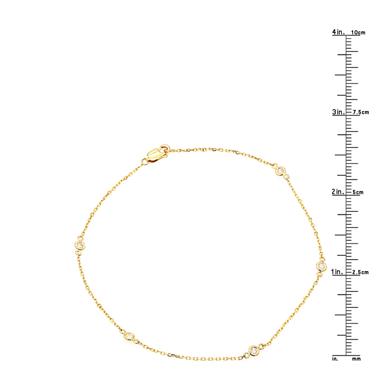 Diamond By The Yard Solid 14K Gold Anklet Bracelet With Diamonds By Luxurman 7 Diamond By The Yard Solid 14K Gold Anklet Bracelet With Diamonds By Luxurman - Image 5