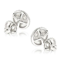 Halo Diamond Cluster Earrings 14K White Gold Studs 1.25ct -Its Hot Jewelry Shop diamond cluster earrings 14k 116ct studs p 43935 backwh