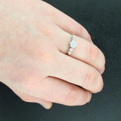 Diamond Cluster Engagement Ring 0.46ct 14K White Gold 7 Diamond Cluster Engagement Ring 0.46ct 14K White Gold -Its Hot Jewelry Shop diamond cluster engagement ring 046ct 14k p 44702bod