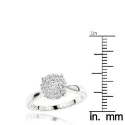 Diamond Cluster Engagement Ring 0.55ct 14K White Gold -Its Hot Jewelry Shop diamond cluster engagement ring 055ct 14k p 43883 rulerwh