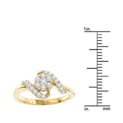 Diamond Cluster Engagement Ring 0.59ct 14K Yellow Gold -Its Hot Jewelry Shop diamond cluster engagement ring 059ct 14k p 44750 rulerye