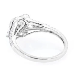 Heart Shaped Diamod Engagement Ring 14K White Gold 1 Carat Cluster Diamonds 11 Heart Shaped Diamod Engagement Ring 14K White Gold 1 Carat Cluster Diamonds -Its Hot Jewelry Shop diamond cluster heart engagement ring in 14k gold 1ct g h vs si diamonds backwh