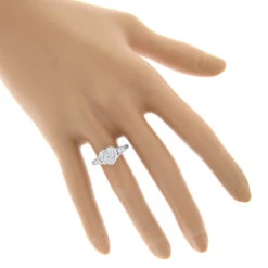 Heart Shaped Diamod Engagement Ring 14K White Gold 1 Carat Cluster Diamonds 12 Heart Shaped Diamod Engagement Ring 14K White Gold 1 Carat Cluster Diamonds -Its Hot Jewelry Shop diamond cluster heart engagement ring in 14k gold 1ct g h vs si diamonds bodwh