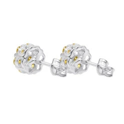 Diamond Clusters 14K Yellow Gold Yellow Diamond Stud Earrings 1ct -Its Hot Jewelry Shop diamond clusters 14k yellow diamond stud earrings 1ct p 6805 backwh