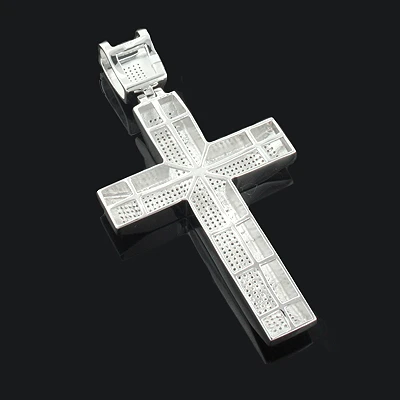Diamond Cross Pendant Sterling Silver 1.24ct 4 Diamond Cross Pendant Sterling Silver 1.24ct - Image 2