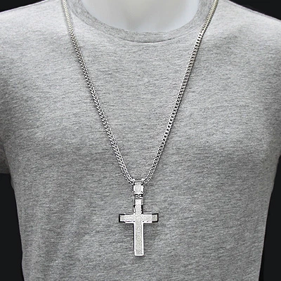 Diamond Cross Pendant Sterling Silver 1.24ct 5 Diamond Cross Pendant Sterling Silver 1.24ct - Image 3