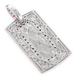Diamond Dog Tag Military Pendant With Rubies & Diamonds 1.25ct 14K White Gold -Its Hot Jewelry Shop diamond dog tag military pendant with diamonds 125ct 14k backwh