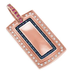 Diamond Dog Tag Military Pendant With Rubies & Diamonds 1.25ct 14K White Gold -Its Hot Jewelry Shop diamond dog tag military pendant with diamonds 125ct 14k ro