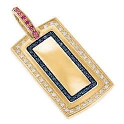 Diamond Dog Tag Military Pendant With Rubies & Diamonds 1.25ct 14K White Gold -Its Hot Jewelry Shop diamond dog tag military pendant with diamonds 125ct 14k ye