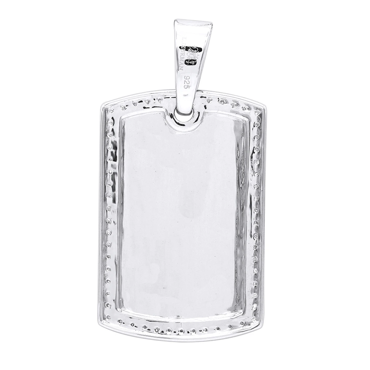 Diamond Dog Tag Pendant In Sterling Silver 0.48ct 4 Diamond Dog Tag Pendant In Sterling Silver 0.48ct - Image 2