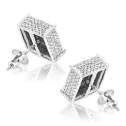Cube Diamond Earrings For Men & Women 10K White Gold Square Stud Earrings 0.7ct 11 Cube Diamond Earrings For Men & Women 10K White Gold Square Stud Earrings 0.7ct -Its Hot Jewelry Shop diamond earrings 10k gold diamond stud earrings 115ct p 13 backwh