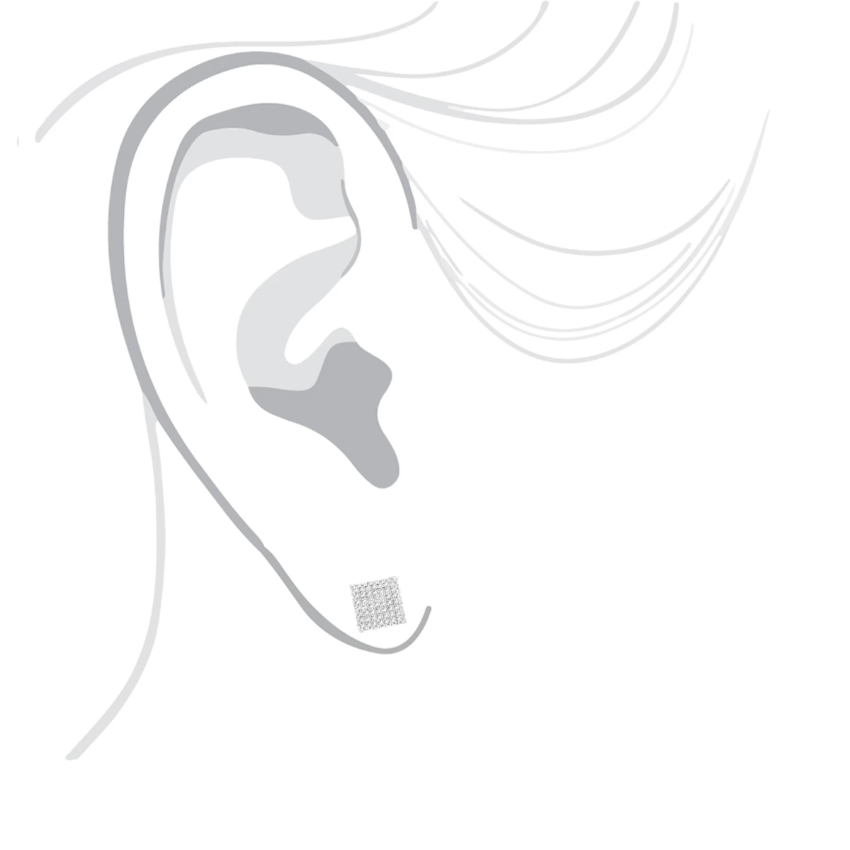 Cube Diamond Earrings For Men & Women 10K White Gold Square Stud Earrings 0.7ct 8 Cube Diamond Earrings For Men & Women 10K White Gold Square Stud Earrings 0.7ct - Image 6