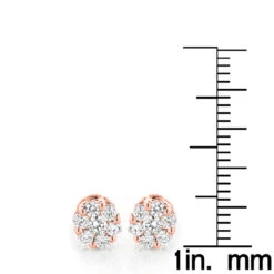 Diamond Earrings Cluster Stud Style 1/2ct 14K Yellow Gold -Its Hot Jewelry Shop diamond earrings cluster stud style 12ct 14k gold rulerro