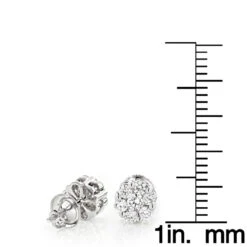 Diamond Earrings Cluster Stud Style 1/2ct 14K Yellow Gold -Its Hot Jewelry Shop diamond earrings cluster stud style 12ct 14k gold rulerwh