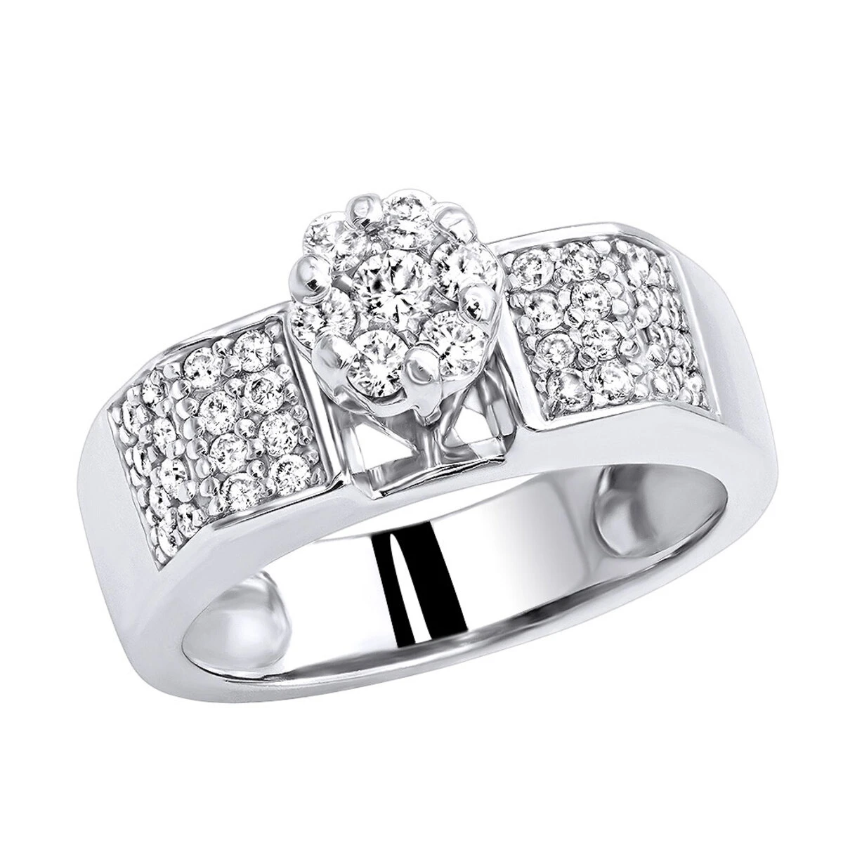 Affordable Pre-Set Diamond Engagement Ring 14K White Gold .75 3 Affordable Pre-Set Diamond Engagement Ring 14K White Gold .75