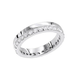 Thin Diamond Eternity Bands 14K White Gold Eternity Ring 0.57ct