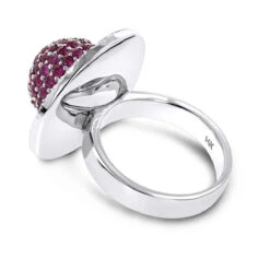 14K White Gold Diamond & Pink Sapphire Cocktail Ring For Women 3.25 -Its Hot Jewelry Shop diamond fashion rings pink sapphire cocktail ring 325 p 6814 backwh