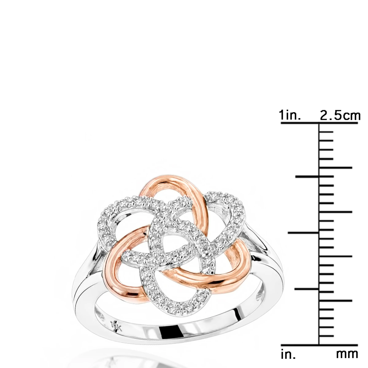 Diamond Flower Ring 10K White Gold 0.13ct Gold 7 Diamond Flower Ring 10K White Gold 0.13ct Gold - Image 5