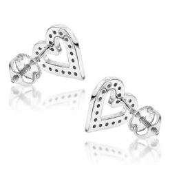 Women's Diamond Heart Earrings 0.29ct 14K White Gold 11 Women's Diamond Heart Earrings 0.29ct 14K White Gold -Its Hot Jewelry Shop diamond heart earrings 029ct 14k gold p 44605 backwh