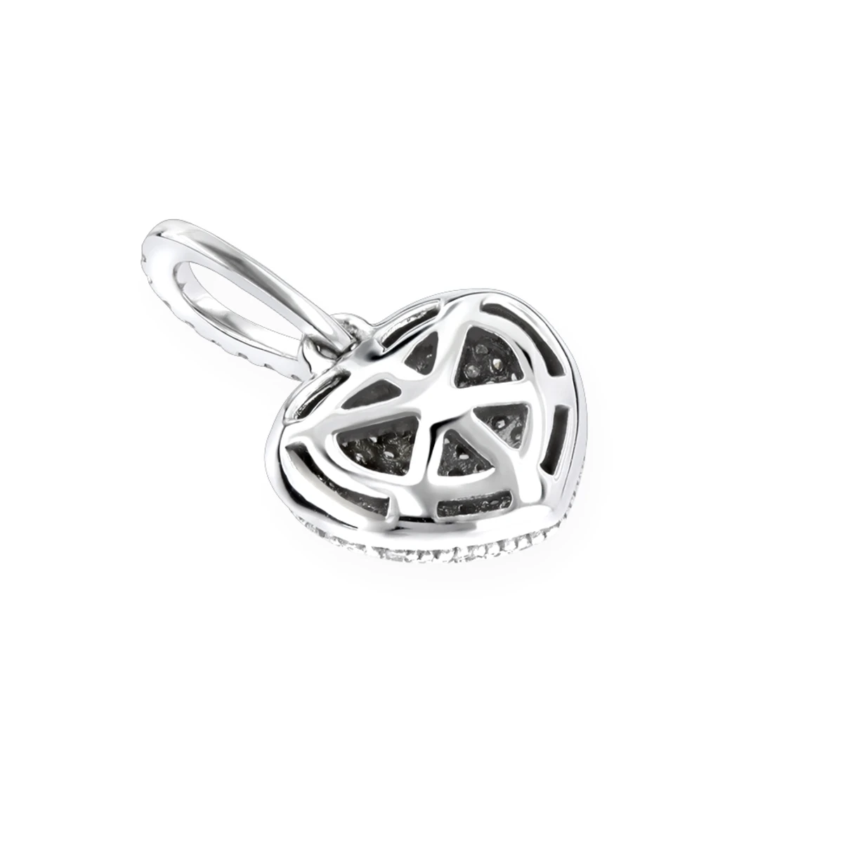 Diamond Heart Pendant 14K White Gold 0.3ct 6 Diamond Heart Pendant 14K White Gold 0.3ct - Image 4