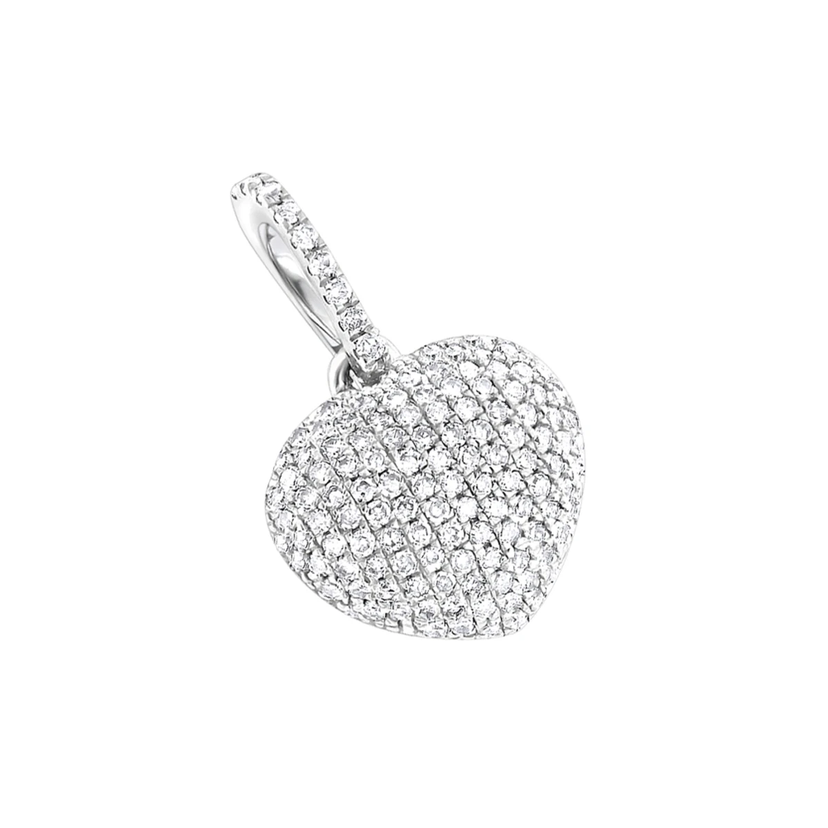 Diamond Heart Pendant 14K White Gold 0.3ct 3 Diamond Heart Pendant 14K White Gold 0.3ct