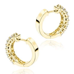 Diamond Hoop Earrings 14K Yellow Gold 1.73ct -Its Hot Jewelry Shop diamond hoop earrings 14k 173ct p 40482 backye