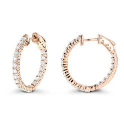 Diamond Hoop Earrings 2.20ct 14K Yellow Gold Inside Out -Its Hot Jewelry Shop diamond hoop earrings 220ct 14k inside out p 45375 ro