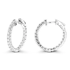 Diamond Hoop Earrings 2.20ct 14K Yellow Gold Inside Out -Its Hot Jewelry Shop diamond hoop earrings 220ct 14k inside out p 45375 wh