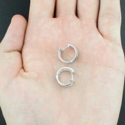 Diamond Hoop Huggie Earrings In Sterling Silver .30ct 6 Diamond Hoop Huggie Earrings In Sterling Silver .30ct -Its Hot Jewelry Shop diamond hoop huggie earrings in sterling silver 30ct p 38813back