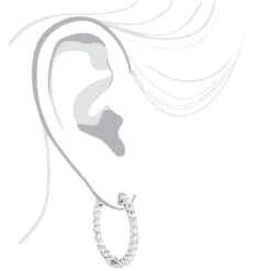 1in Diamond Hoops 14K White Gold Inside Out Diamond Hoop Earrings For Women 2.2ct -Its Hot Jewelry Shop diamond hoops 14k diamond hoop earrings inside out 264 p 10 bodwh