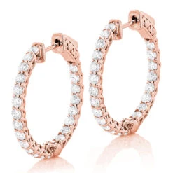 1in Diamond Hoops 14K White Gold Inside Out Diamond Hoop Earrings For Women 2.2ct -Its Hot Jewelry Shop diamond hoops 14k diamond hoop earrings inside out 264 p 10 ro