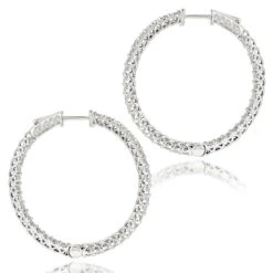 Diamond Hoops 14K White Gold Diamond Hoop Earrings Inside Out 3.5ct 11 Diamond Hoops 14K White Gold Diamond Hoop Earrings Inside Out 3.5ct -Its Hot Jewelry Shop diamond hoops 14k diamond hoop earrings inside out 444 p 7044 backwh