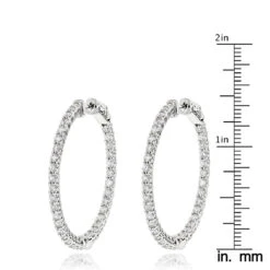Diamond Hoops 14K White Gold Diamond Hoop Earrings Inside Out 3.5ct 13 Diamond Hoops 14K White Gold Diamond Hoop Earrings Inside Out 3.5ct -Its Hot Jewelry Shop diamond hoops 14k diamond hoop earrings inside out 444 p 7044 rulerwh