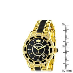 Diamond Men's & Women's Black Ceramic Yellow Gold Pld Luxurman Galaxy -Its Hot Jewelry Shop diamond mens womens black ceramic watches yellow gold pld luxurman galaxy ruler